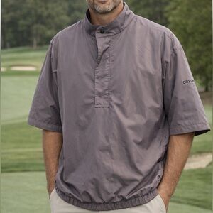 DryJoys By FootJoy Short Sleeve 1/4 Zip Golf Pullover Jacket Tan Beige Sz XL GUC